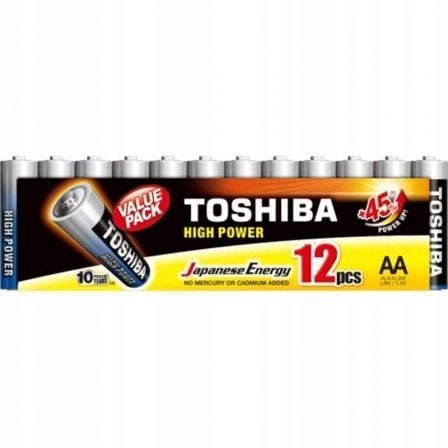 art_tos-pila20r6atpack12_1.jpg Pack de 12 Pilas AA Toshiba High Power LR6/ 1.5V/ Alcalinas - Imagen 1