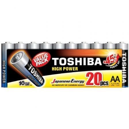 art_tos-pila20r6atpack20_1.jpg Pack de 20 Pilas AA Toshiba High Power LR6/ 1.5V/ Alcalinas - Imagen 1