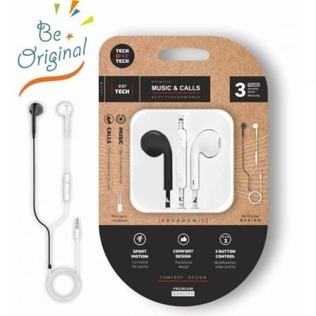 art_tot-aur20tec1011_1.jpg Auriculares Intrauditivos Tech One Tech earTECH B&W Be Original TEC1011/ con Micrófono/ Mini Jack 3.5/ Blanco y Negro - Imagen 1