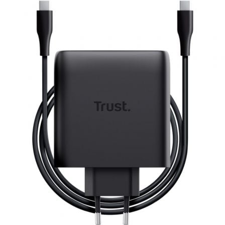 art_tru-carga20maxo20100w202c20bk_1.jpg Cargador de Pared GaN Trust Maxo 100W/ 2xUSB Tipo-C/Incluye Cable USB Tipo-C/ 100W - Imagen 1