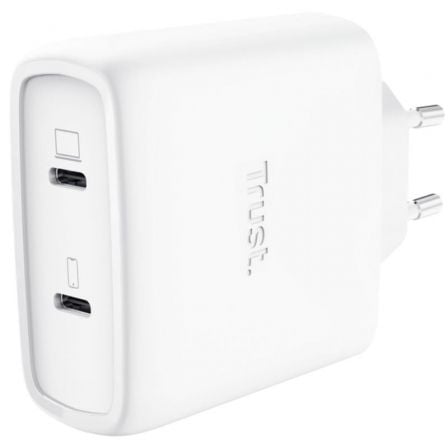 art_tru-carga20maxo2065w20wh202c_1.jpg Cargador de Pared GaN Trust Maxo 65W 25526/ 2xUSB Tipo-C/ Incluye Cable USB Tipo-C/ 65W - Imagen 1