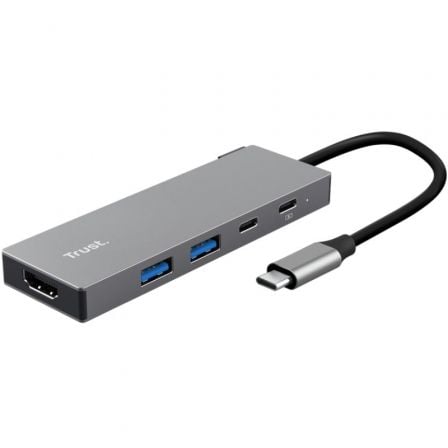 art_tru-hub20dalyx20520en20120gy_1.jpg Docking USB Tipo-C Trust Dalyx/ 2xUSB/ 1xHDMI 4K/ 2xUSB Tipo-C/ Gris - Imagen 1