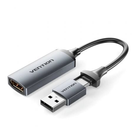 art_ven-adp20acwha_1.jpg Conversor HDMI 4K 60Hz Vention ACWHA/ HDMI Hembra / USB Macho - USB Tipo-C Macho/ 480Mbps/ 10cm/ Negro - Imagen 1