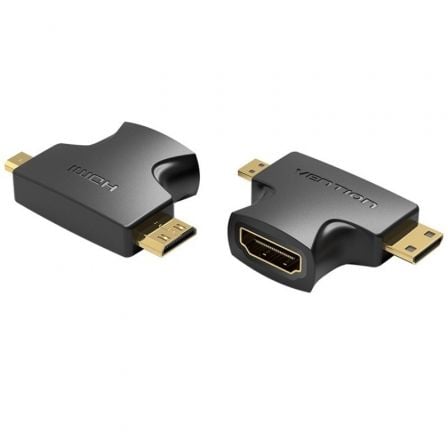 art_ven-adp20agfb0_1.jpg Adaptador HDMI 2 en 1 Vention AGFB0/ HDMI Hembra - Micro HDMI Macho - Mini HDMI Macho - Imagen 1