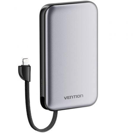 art_ven-bat20i12ia_1.jpg Powerbank 10000mAh Vention I12IA/ 20W/ Negra/ Incluye Cable USB Tipo-C y Lightning - Imagen 1