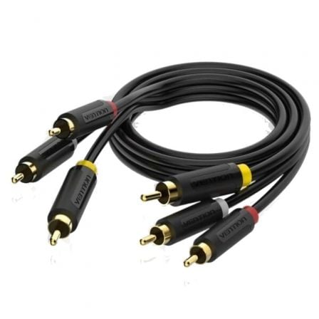 art_ven-cab20bcabh_1.jpg Cable Estéreo Vention BCABH/ 3x RCA Macho - 3x RCA Macho/ 2m/ Negro - Imagen 1