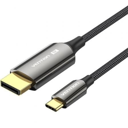 art_ven-cab20crfbf_1.jpg Cable Conversor DisplayPort 8K Vention CRFBF/ USB Tipo-C Macho - DisplayPort Macho/ 1m/ Negro - Imagen 1
