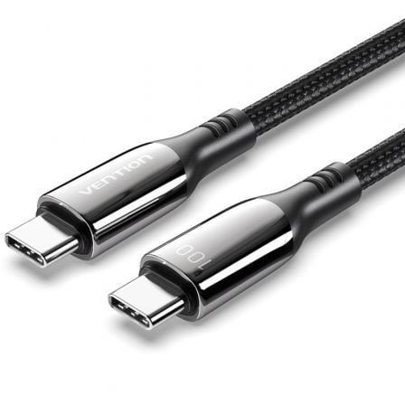 art_ven-cab20ctkbav_1.jpg Cable USB 2.0 Tipo-C 5A 100W Vention CTKBAV/ USB Tipo-C Macho - USB Tipo-C Macho/ Hasta 100W/ 480Mbps/ 1.2m/ Negro - Imagen 1