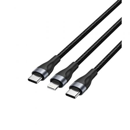 art_ven-cab20h17bav_1.jpg Cable USB Tipo-C Vention H17BAV/ USB Tipo-C Macho - Lightning Macho/ USB Tipo-C Macho/ 60W/ 480Mbps/ 1.2m/ Negro - Imagen 1