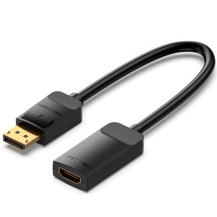art_ven-cab20hbzbb_1.jpg Cable Conversor Vention HBZBB/ DisplayPort Macho - HDMI 4K Hembra/ 15cm/ Negro - Imagen 1
