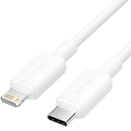 art_ven-cab20lakwf_1.jpg Cable USB 2.0 Tipo-C Lightning Vention LAKWF/ USB Tipo-C Macho - Lightning Macho/ Hasta 27W/ 480Mbps/ 1m/ Blanco - Imagen 1