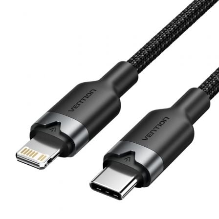 art_ven-cab20lalbh_1.jpg Cable USB Tipo-C Lightning Vention LALBH/ USB Tipo-C Macho - Lightning Macho/ 27W/ 480Mbps/ 2m/ Negro - Imagen 1