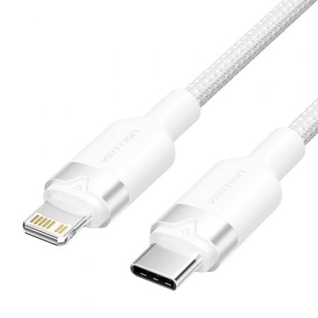 art_ven-cab20lalwh_1.jpg Cable USB Tipo-C Lightning Vention LALWH/ USB Tipo-C Macho - Lightning Macho/ 27W/ 480Mbps/ 2m/ Blanco - Imagen 1