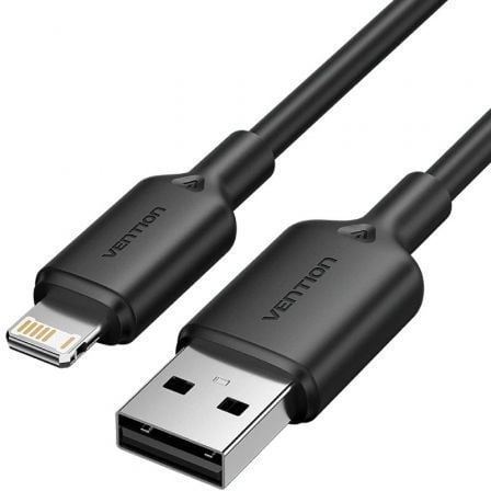 art_ven-cab20lambf_1.jpg Cable USB 2.0 Lightning Vention LAMBF/ USB Macho - Lightning Macho/ 480Mbps/ 1m/ Negro - Imagen 1