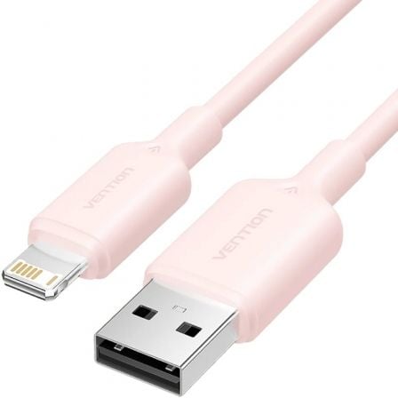 art_ven-cab20lampf_1.jpg Cable USB 2.0 Lightning Vention LAMPF/ USB Macho - Lightning Macho/ 480Mbps/ 1m/ Rosa - Imagen 1
