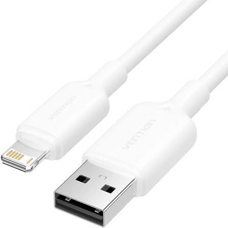 art_ven-cab20lamwf_1.jpg Cable USB 2.0 Lightning Vention LAMWF/ USB Macho - Lightning Macho/ 480Mbps/ 1m/ Blanco - Imagen 1