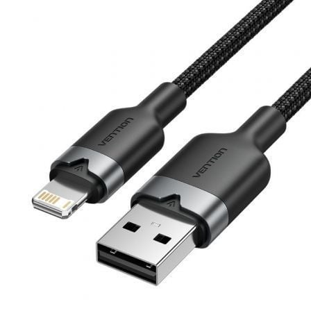 art_ven-cab20lanbf_1.jpg Cable USB Lightning Vention LANBF/ USB Macho - Lightning Macho/ 480Mbps/ 1m/ Negro - Imagen 1