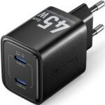 Cargador de Pared GaN Vention FEFB0-EU/ 2xUSB Tipo-C/ 45W
