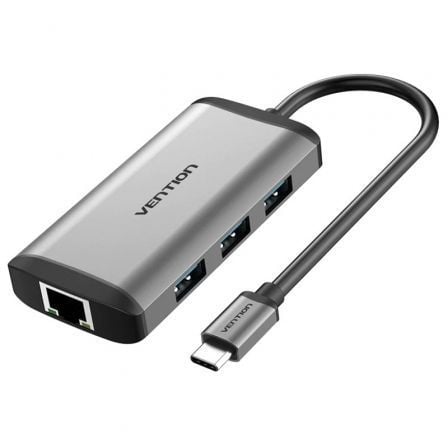 art_ven-dock20cnchb_1.jpg Docking USB Tipo-C Vention CNCHB/ 1xHDMI 4K/ 3xUSB/ 1xUSB Tipo-C PD/ 1xRJ45/ Gris - Imagen 1