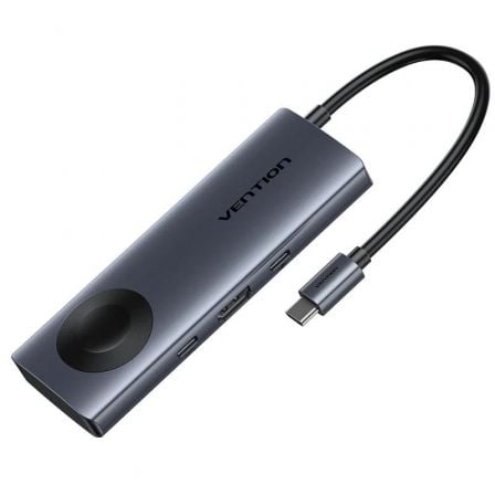 art_ven-dock20tpmhb_1.jpg Docking USB Tipo-C con Carga Inalámbrica Vention TPMHB/ 1xHDMI 4K/ 2xUSB/ 1xUSB Tipo-C/ 1xUSB Tipo-C PD/ Gris - Imagen 1
