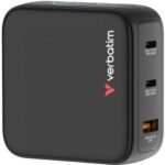 Cargador de Pared Universal GaN para Viaje Verbatim Mini GaN Charger Con Pantalla/ 2xUSB Tipo-C/ 1xUSB/ 100W