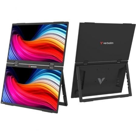 art_verb-m2032403_1.jpg Monitor Portátil Táctil Verbatim Duo Essentials 15.6" + 15.6"/ Full HD/ Multimedia/ Negro - Imagen 1