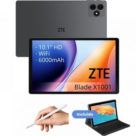 art_zte-tab20bld20x1001w204-128bktp_1.jpg Tablet ZTE Tab Blade X1001W 10.1"/ 4GB/ 128GB/ Octacore/ Gris/ Incluye Teclado y Stylus Pen - Imagen 1